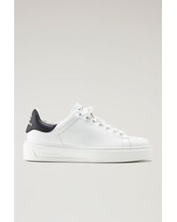 Woolrich - Classic Court Sneakers In Soft Calf Leather With Contrast Rear Patch - Lyst