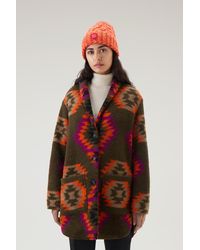 Woolrich - Gentry Coat In Wool Blend With Hood Green - Lyst