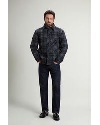 Woolrich - Chaqueta Camisera Acolchada De Mezcla De Lana A Cuadros Para Hombre Talla - Lyst