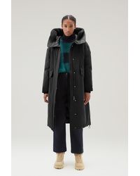Woolrich - Long Parka In Brushed Ramar Cloth - Lyst