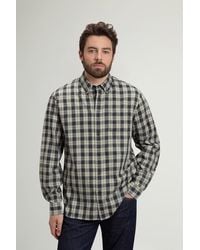 Woolrich - Camisa De Franela De Puro Algodón A Cuadros Con Cuello Abotonado Para Hombre Talla - Lyst