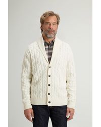 Woolrich - Vest Van Wol- En Katoenmix Met Kabelstructuur Wit Grootte - Lyst