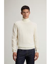 Woolrich - Herren Rollkragenpullover Aus Reiner Wolle Weiß Größe - Lyst