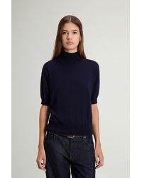Woolrich - Camiseta De Punto De Pura Lana Virgen Merina Con Cuello Alto Para Mujer Talla - Lyst
