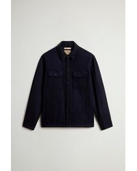 Woolrich - Herren Overshirt Alaskan Aus Recycelter Italienischer Melton-Wollmischung Blau Größe - Lyst
