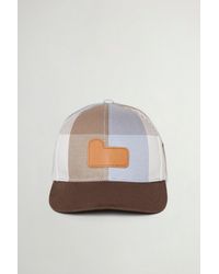 Woolrich - Honkbalpet Van Zuiver Geruit Katoen Blauw Grootte - Lyst