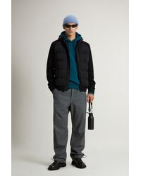Woolrich - Hybride Jack Van Elastisch Nylon Met Matte Afwerking Zwart Grootte - Lyst