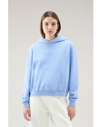 Woolrich - Sweatshirt In Pure Cotton With Hood And Embroidered Logo - Lyst