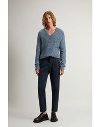 Woolrich - Milton-Broek Van Keperstof Van Stretchkatoen Blauw Grootte - Lyst