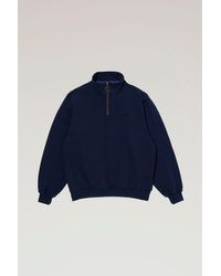 Woolrich - Pure Cotton Sweatshirt With Half-zip - Lyst