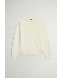 Woolrich - Trui Met Ronde Hals Van Zuivere Scheerwol Wit Grootte - Lyst