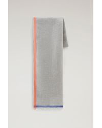Woolrich - Scarf In Cotton-linen Blend With Color Block Pattern Beige - Lyst