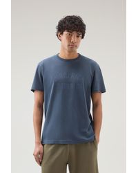 Woolrich - Pure Cotton Garment-dyed T-shirt With Print - Lyst