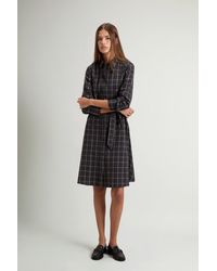 Woolrich - Vestido Camisero A Cuadros De Franela De Puro Algodón Para Mujer Talla - Lyst
