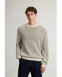 Woolrich - Jersey De Cuello Redondo De Mezcla De Algodón A Rayas Para Hombre Talla - Lyst