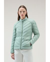 Woolrich - Short Padded Jacket With Chevron Quilting - Lyst