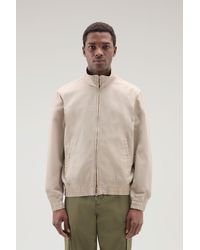 Woolrich - Bomber Jacket In Cotton-linen Blend - Lyst