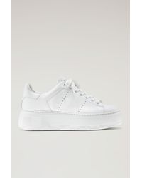 Woolrich - Chunky Court Sneakers In Leather - Lyst
