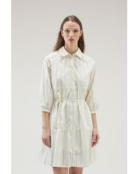 Woolrich - Embroidered Pure Cotton Short Dress - Lyst