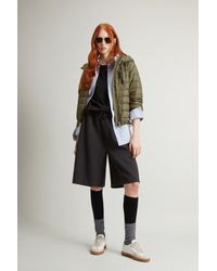Woolrich - Damen Gefütterte Jacke Aus Mikrofaser Mit Kapuze Grün Größe - Lyst