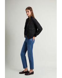 Woolrich - Bomberjack Military Van Gewatteerd Glanzend Nylon Zwart Grootte - Lyst