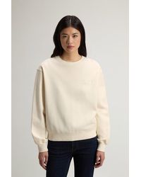 Woolrich - Sudadera De Cuello Redondo De Mezcla De Algodón Interlock Para Mujer Talla - Lyst