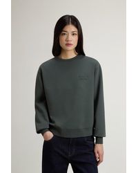 Woolrich - Sudadera De Cuello Redondo De Mezcla De Algodón Interlock Para Mujer Talla - Lyst