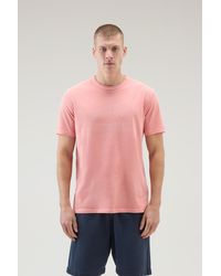 Woolrich - Pure Cotton Garment-dyed T-shirt With Print - Lyst