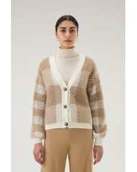 Woolrich - Buffalo Check Cardigan In Wool And Mohair Blend - Lyst