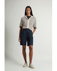 Woolrich - Pantalones Cortos De Mezcla De Lino Con Pinzas Para Mujer Talla - Lyst