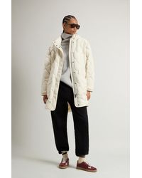 Woolrich - Damen Heritage Capejacke Aus Mikrofaser Mit Abnehmbarer Kapuze Weiß Größe - Lyst
