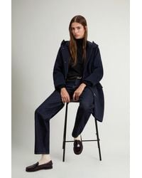 Woolrich - Parka Van Melton-Wolmix Met Capuchon Blauw Grootte - Lyst