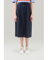 Woolrich - Midi Skirt In Pure Cotton Poplin - Lyst
