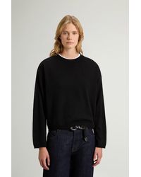 Woolrich - Trui Met Ronde Hals Van Wol- En Kasjmiermix Zwart Grootte - Lyst