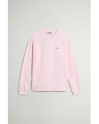 Woolrich - Sudadera De Cuello Redondo De Puro Algodón Teñida En Prenda Con Logotipo Para Hombre Talla - Lyst