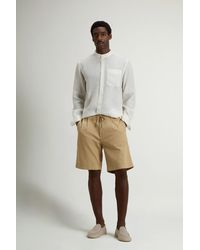 Woolrich - Achteraf Geverfde Korte Milton-Broek Van Katoen- En Linnenmix Grootte - Lyst