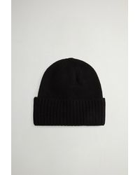 Woolrich - Muts Van Zuiver Kasjmier Zwart Grootte - Lyst