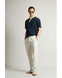 Woolrich - Herren Stückgefärbte Hose Aus Baumwoll-Leinen-Mix Weiß Größe - Lyst