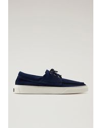 Woolrich - Boat Shoes In Suede Leather - Lyst