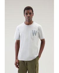 Woolrich - Pure Cotton T-shirt With Chest Pocket - Lyst