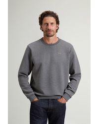 Woolrich - Sudadera De Cuello Redondo En Mezcla De Algodón Interlock Con Logotipo Para Hombre Talla - Lyst