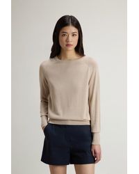 Woolrich - Pull À Col Rond En Coton Mélangé Pour Femme Couleur Taille - Lyst