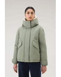 Woolrich - Parka In Brushed Ramar Cloth With Detachable Hood - Lyst