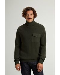 Woolrich - Jersey De Cuello Alto De Pura Lana Virgen Merina Acanalado Para Hombre Talla - Lyst