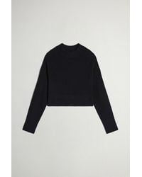 Woolrich - Jersey De Cuello Redondo Acanalado De Pura Lana Virgen Merina Para Mujer Talla - Lyst