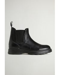 Woolrich - Stone Grove Enkellaarzen Van Leer Zwart Grootte - Lyst