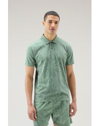 Woolrich - Garment-dyed Polo Shirt In Stretch Cotton With A Tropical Print - Lyst