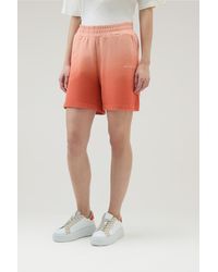 Woolrich - Shorts In Garment-dyed Cotton Fleece With Color Shades - Lyst