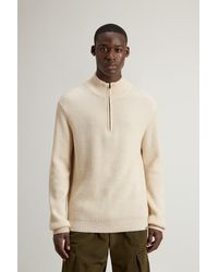 Woolrich - Herren Pullover Aus Kaschmir-Wollmischung Mit Hohem Kragen Und Halbreißverschluss Größe - Lyst