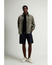 Woolrich - Achteraf Geverfd Safari-Overhemdjack Van Katoen- En Linnenmix Groen Grootte - Lyst